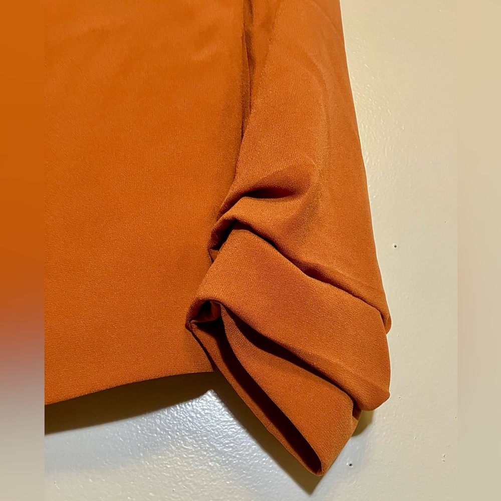 Babaton Vibrant Pumpkin Orange Blazer-unlined, but elegantly stitched - Picture 3 of 16
